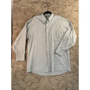 GEOFFREY BEENE Green Wrinkle Free Dress Shirt Mens Large 16 1/2 32-33